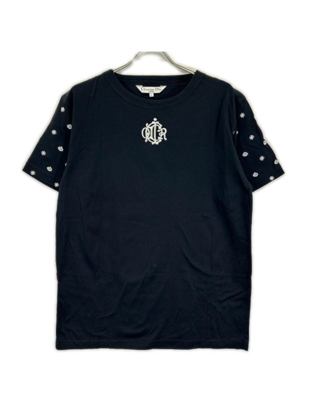 Dior Sports Black Logo Embroidery Short Sleeve T-Shirt
